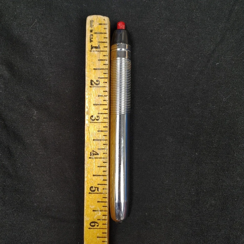 VINTAGE Eveready Pen light Clip Flashlight Chrome AA Battery Mechanic Tested